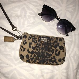 Leopard Print Coach Wristlet